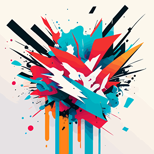 simple 2d vector, chaos abstract art