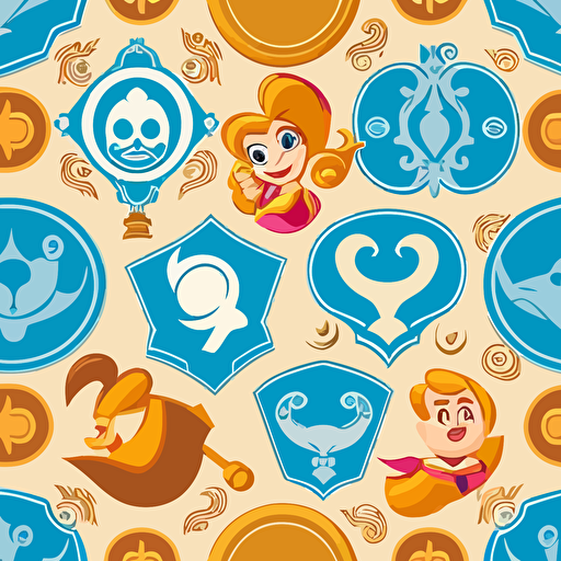 tileable wallpaper, repeating seamless texture, pattern, disney-style, vector