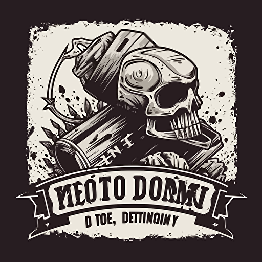 a vector monochromatic logo for demolition derby
