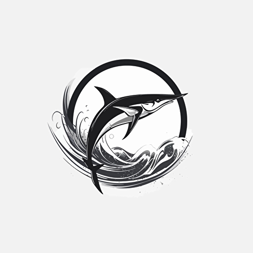 stylished logo, thresher shark, tail, vector, tropical
