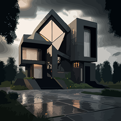 modern house with vectorian touch