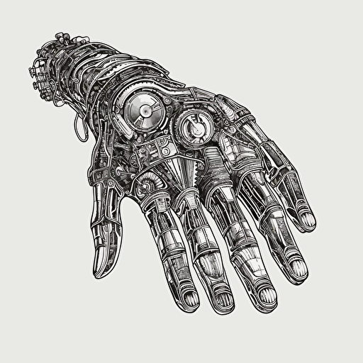 illustration about a robot hand ultra detailed vector art