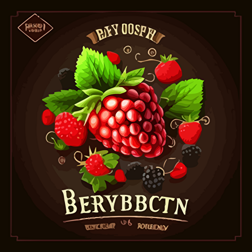 Vector Logo concept on the theme with elements of berry fruit, blackberry, raspberry, strawberry