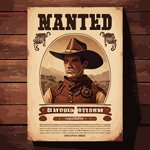 affiche, publicité, recrutement, sheriff office, pendaison, western, style 1800, flat, vectorized