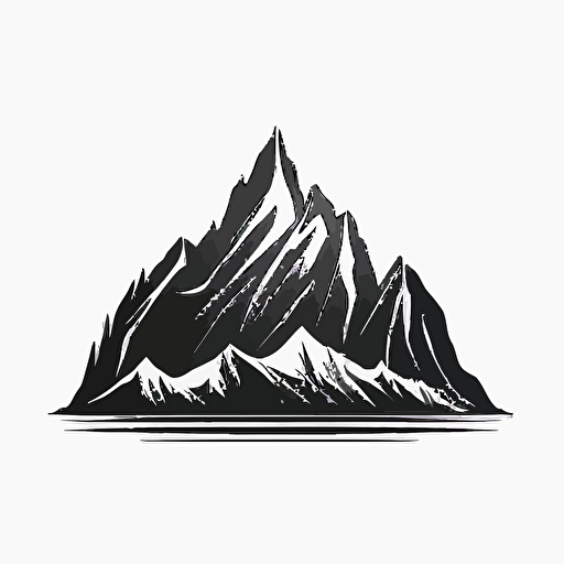 mountain logo, vector logo, minimalist, outline style, vector, isolated on white