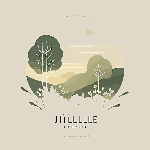 minimalist logo, named idyllic, soft, simple, one colour, flat, vector