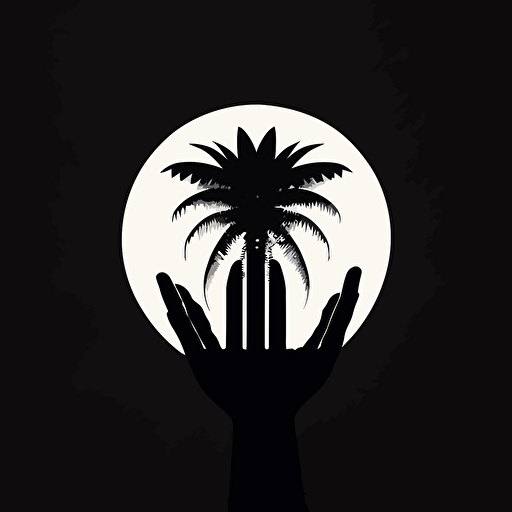 the palm logo, minimalistic, icon, vector, hands