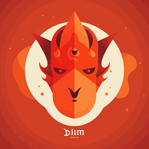 logo, djinn, by ghibli, vectorial, red orange color, adobe illustrator, no text, minimalist