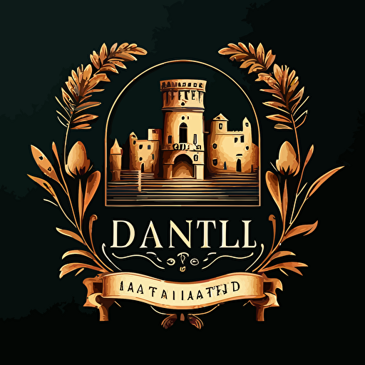 a simple logo, vector, pineto castle, outlin, Italian style, modern