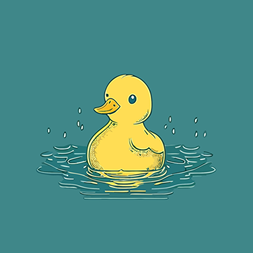 rubber ducky isotype, cute minimal vector outlined style