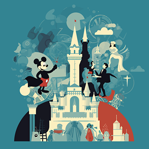 financial success, disney theme, vector art, no background, no text