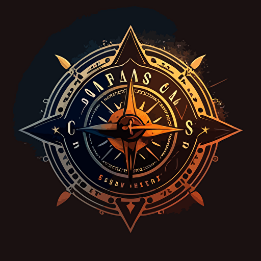 create a vector logo for a gym main focus is a compass