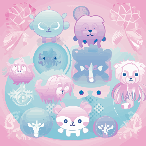 Vector, illustration, cute animals, lion, children, happiness, sweetness, cotton,5 caribbean,1 chromatic,1 dripping paint,1 flower of life,1 strobe,1 accent lighting,,1 magnification,,1 baby pink color,1 baby blue color,1 CYMK,1 cyan,1 hot pink color,1 lavender color,1 pastel,1 pink,1 cotton 6144x6144