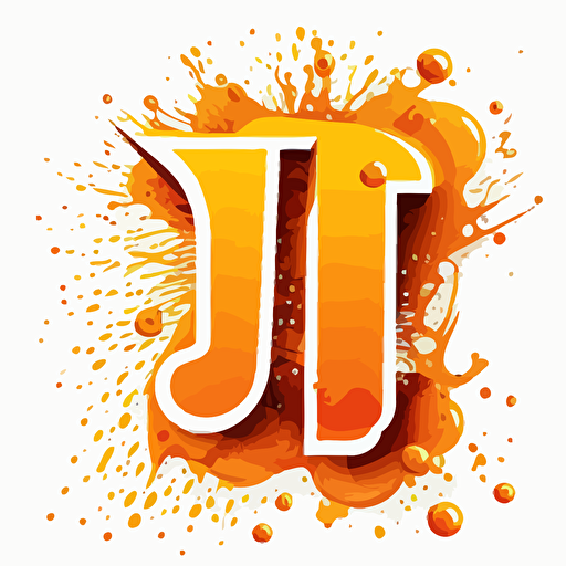vector with the letter "J" for young people, with a white background, orange colors