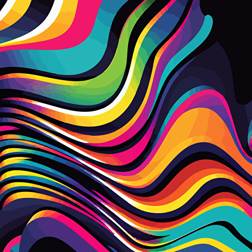 colored horizontal wave pattern background Vector illustration, in the style of neon-infused digitalism, ian davenport, free brushwork, linear patterns, dark indigo and magenta, organic forms and patterns, rainbowcore v5