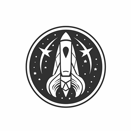 logo for a rocket company caled ARC, simple design, vector image, monochromatic