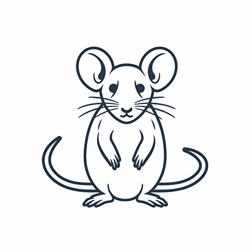 simple vector drawing outline of a mouse
