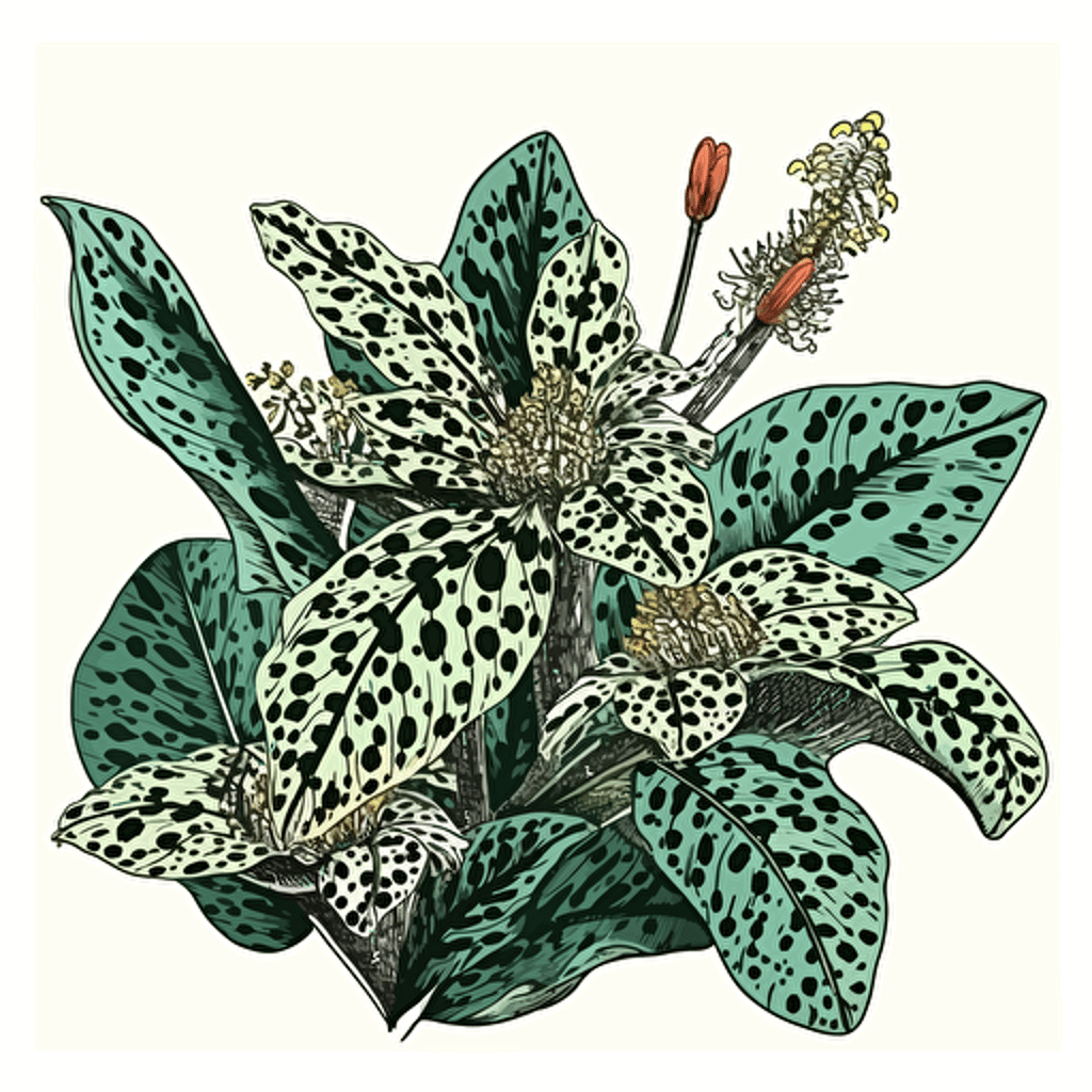 leopard plant, vector design style