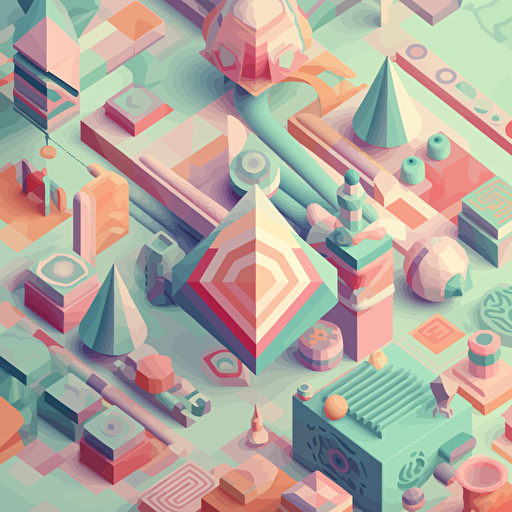 vector shapes, vectorart, positive vibes,Isometric Pattern,baby