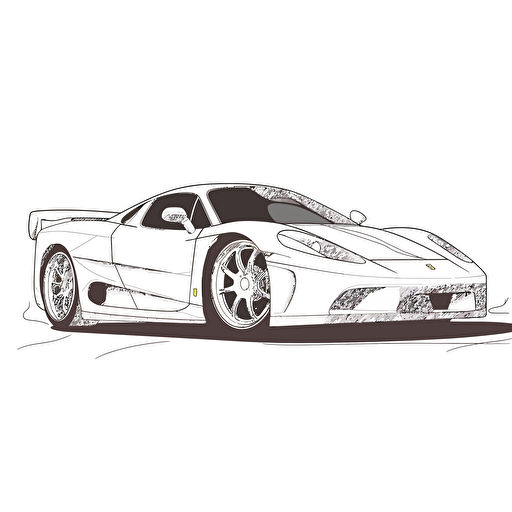 sport car vector 2d white background simpletrace 360 angle