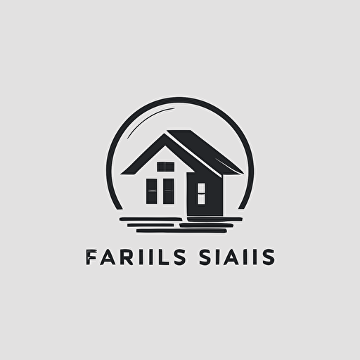 minimalistic logo of a house for a building services company ,flat icon, vector, professional, isolated white background