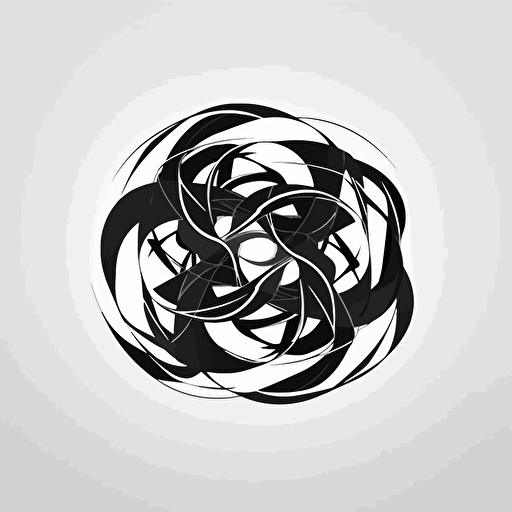 simple logo, chaos meets order, black on crisp white background, vectorial,