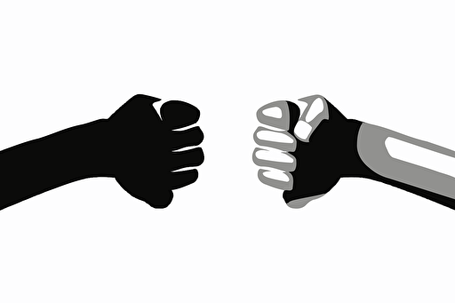 Fist sould handshake as vector symbol isolated on solid white background, high quality