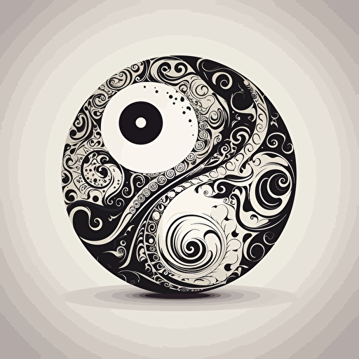 ying yang, vector art, white background