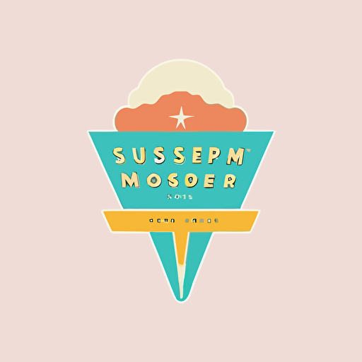 super simple modern ice cream company logo vector in retrofuturistic style, wes anderson style, logo vector