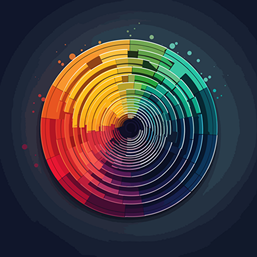 create a simple vector-style logo for a broadcasting radio station :: chakra colors :: broadcasting :: white backround