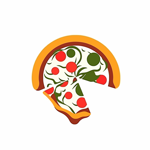 pizza logo, white background,modern, vector,