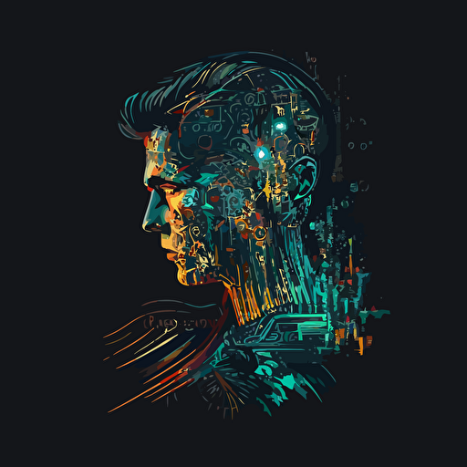 vector based art logo of an artificial intelligence artist