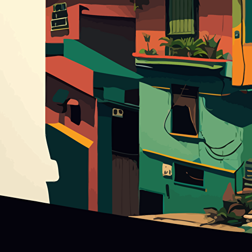 brazilian favela, vector facade