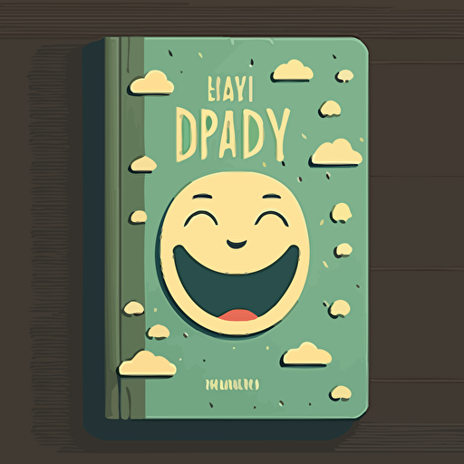 a diary cover in vector format, where you can write down your emotions and feel happy.