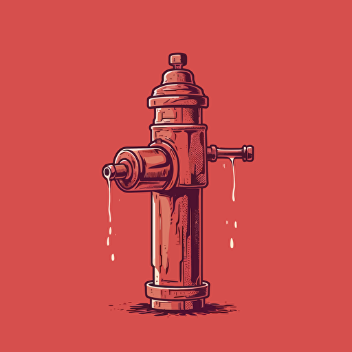 expliding hydrant red wine vector simple drawing, no text, solid color background