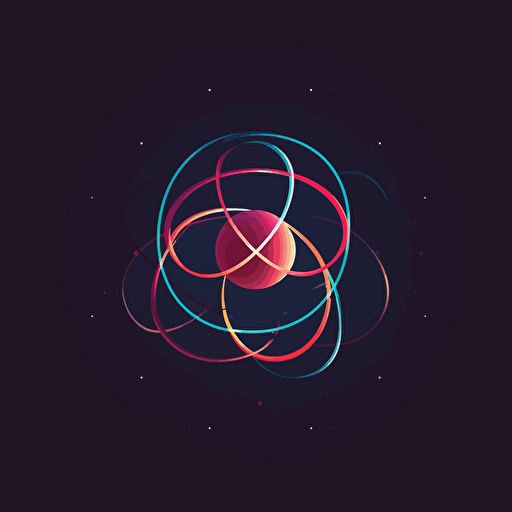 a modern quantum physics themed logo for a digital agency named "superposition", vector, simple