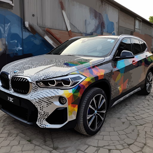 covering design audiovisuel vehicule bmw x2, vector