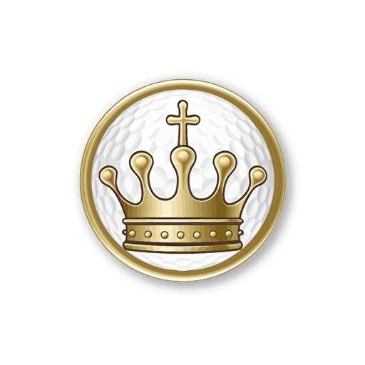 a golf ball with a vector style crown on top, logo, white background, — v5.1