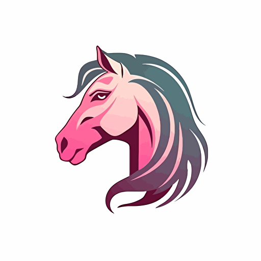 horse logo for girls, vector isolated on white