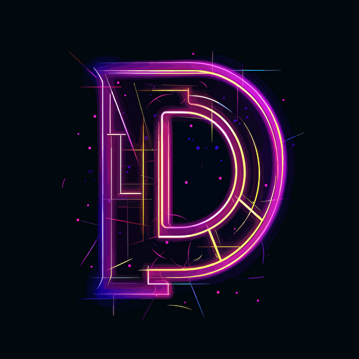 letters “D” and “D” logo design, neon, vector