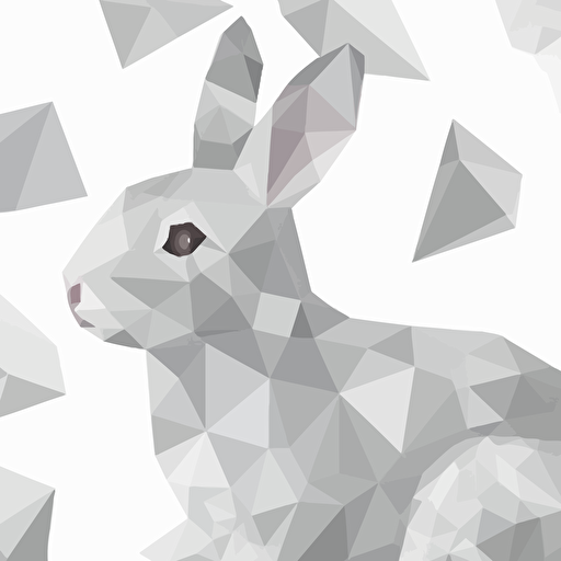 high quality seamless pattern vector low polygon rabbit with white background, cartoon style