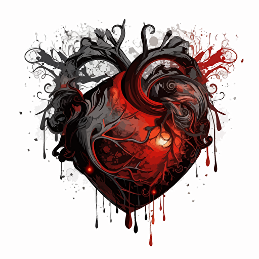 the heart of darkness, 2d, vector, design, white background