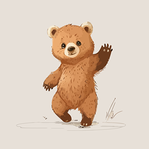 Cute baby bear vector being playful on a white background