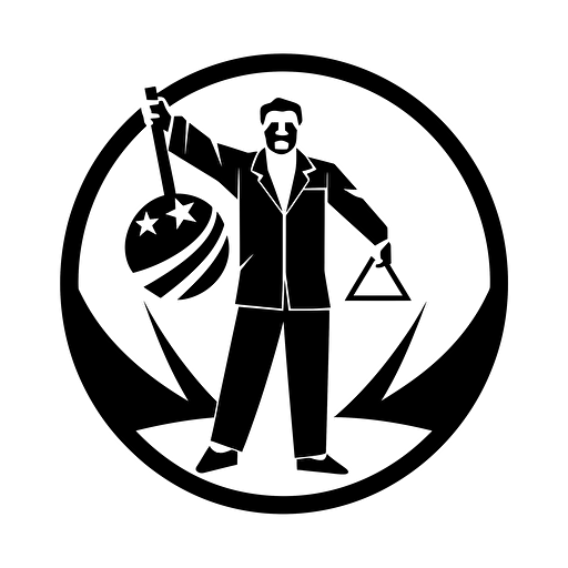 design a logo for capitalism, no text, no background, very simple, in black and white, vector