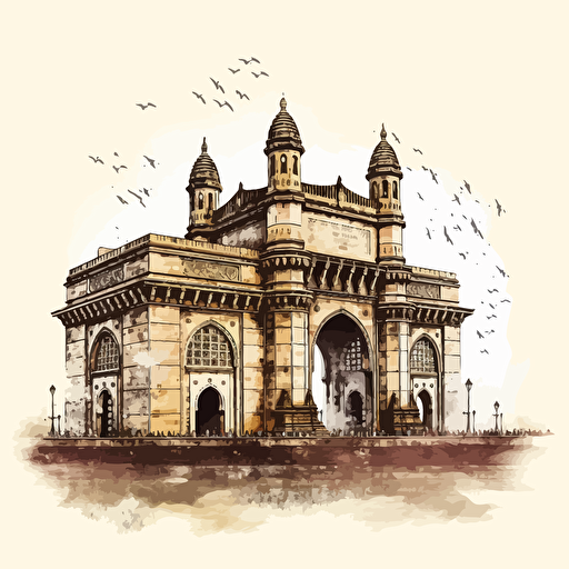 vector image of gateway of india