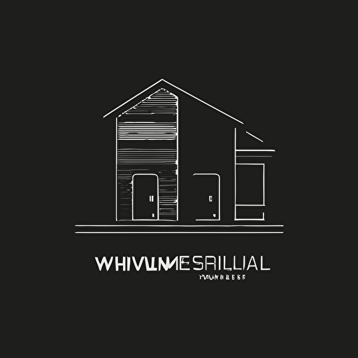 simple minimal logo of a house, flat vector style of massimo vignelli, black background