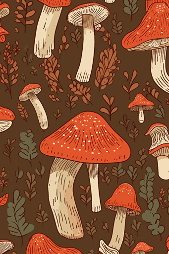 vmushrooms vector pattern, pagan, which