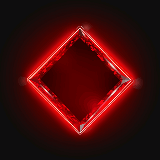 red neon diamond shaped textbox, vector, sticker, isolated on white background