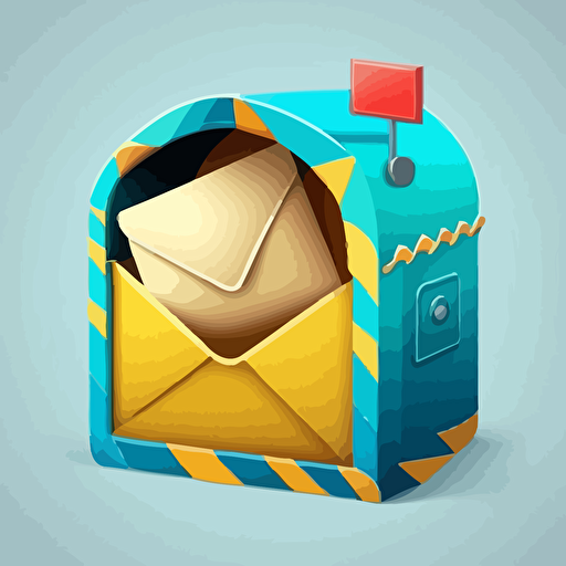 email ariving in inbox, illistration, vector, blue primary color