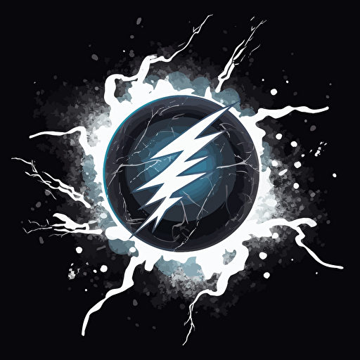 hockey puck struck by lightning vector at